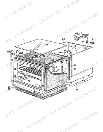 Взрыв-схема плиты (духовки) Electrolux CO1165S1 - Схема узла Internal panels